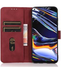 KHAZNEH Motorola Moto G51 Hoesje Retro Wallet Book Case Rood