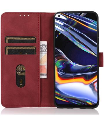 KHAZNEH Motorola Moto G51 Hoesje Retro Wallet Book Case Rood Hoesjes