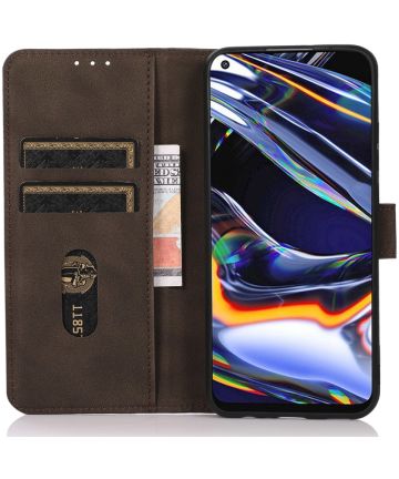 KHAZNEH Motorola Moto G51 Hoesje Retro Wallet Book Case Bruin Hoesjes