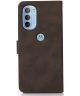 KHAZNEH Motorola Moto G31 / G41 Hoesje Retro Wallet Book Case Bruin