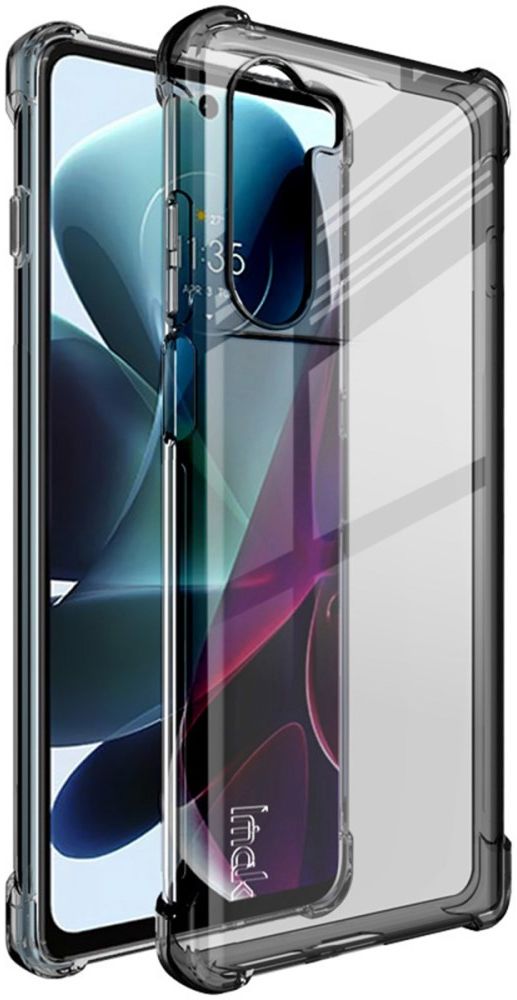 IMAK Motorola Moto G200 5G Hoesje + Screenprotector Transparant Zwart afbeelding 1