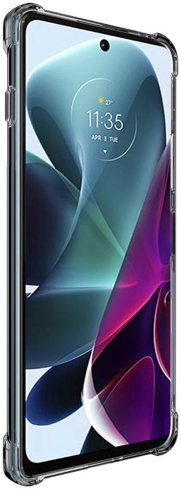 IMAK Motorola Moto G200 5G Hoesje + Screenprotector Transparant Zwart afbeelding 2