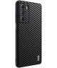 IMAK LX-5 Motorola Moto G200 Hoesje met Screen Protector Carbon Fiber