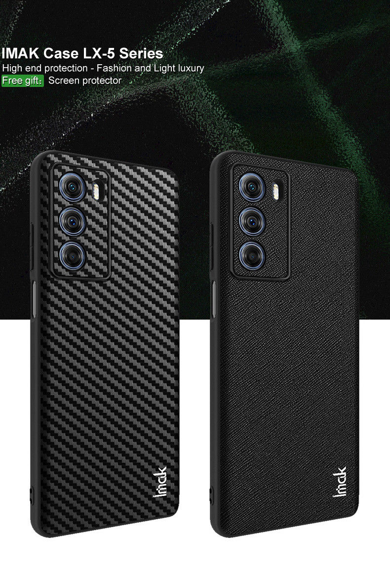 IMAK LX-5 Motorola Moto G200 Hoesje met Screen Protector Carbon Fiber afbeelding 5