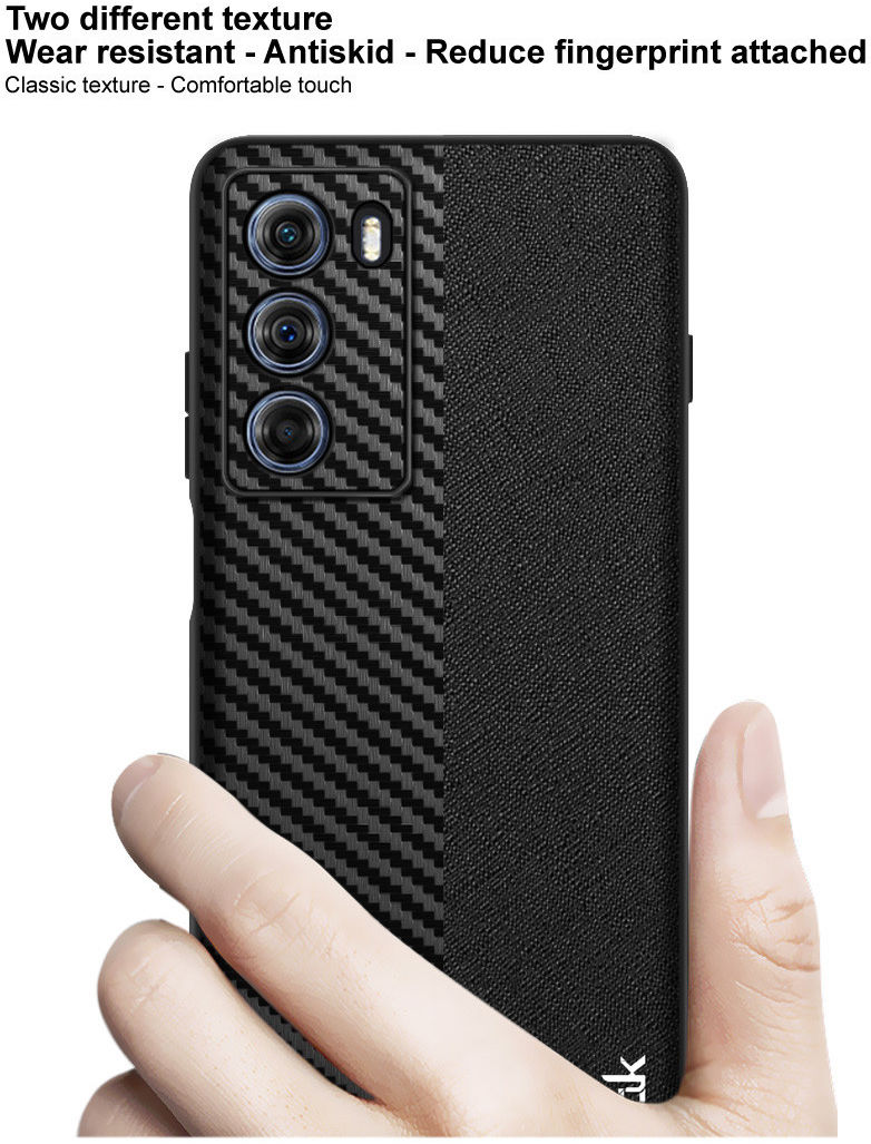 IMAK LX-5 Motorola Moto G200 Hoesje met Screen Protector Carbon Fiber afbeelding 6
