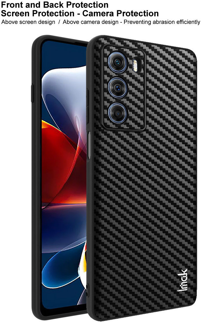 IMAK LX-5 Motorola Moto G200 Hoesje met Screen Protector Carbon Fiber afbeelding 8
