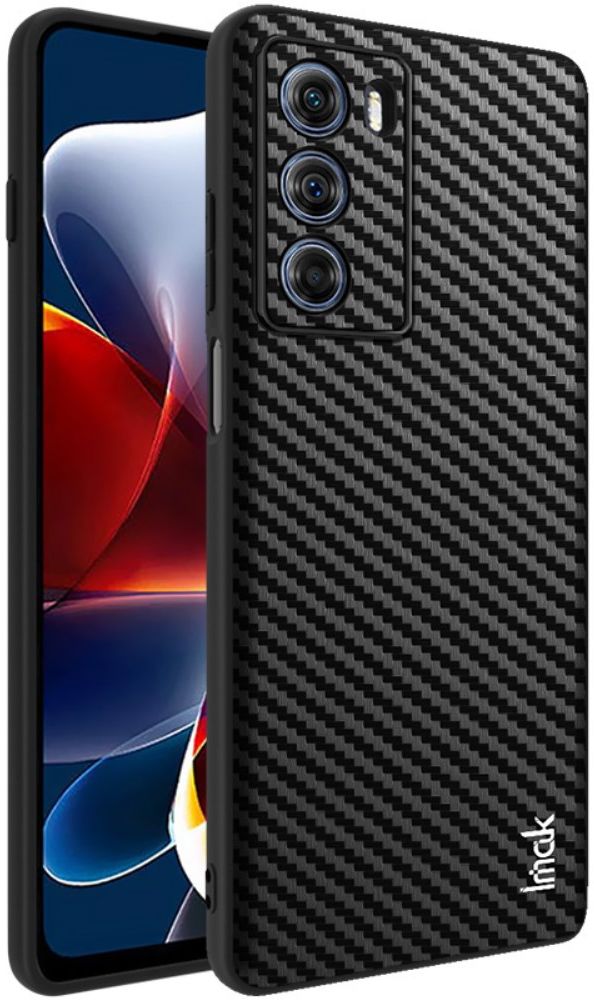 IMAK LX-5 Motorola Moto G200 Hoesje met Screen Protector Carbon Fiber afbeelding 1