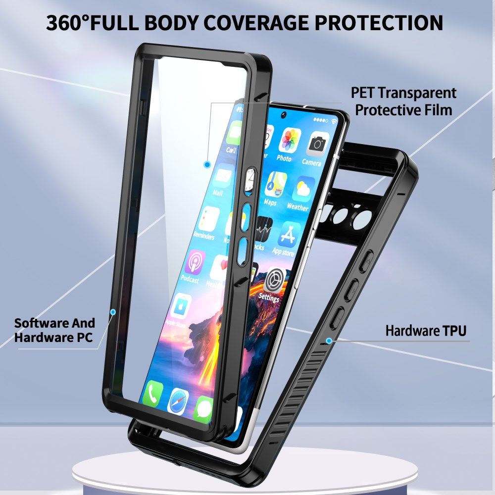 Google Pixel 6 Pro Hoesje Waterdicht Full Protect Case Transparant afbeelding 4