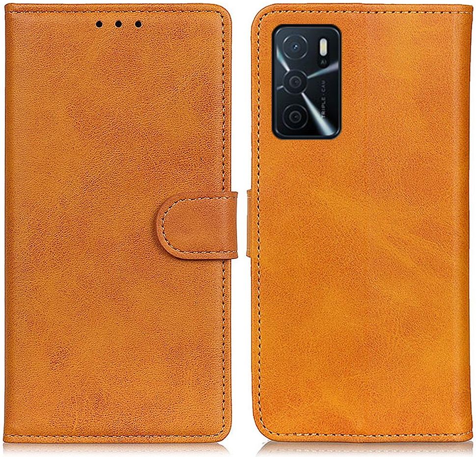 Oppo A16/A16s/A54s Hoesje Retro Wallet Book Case Kunstleer Bruin afbeelding 2