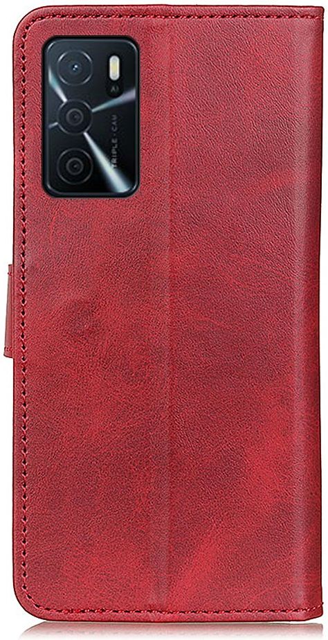 Oppo A16/A16s/A54s Hoesje Retro Wallet Book Case Kunstleer Rood afbeelding 7