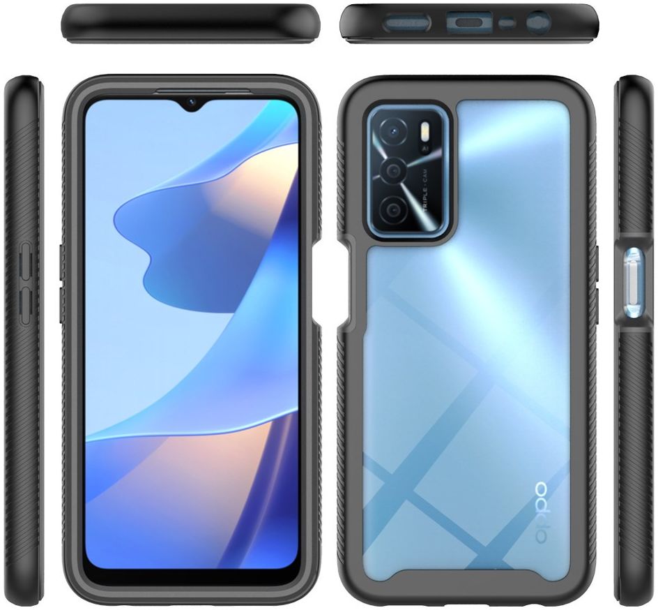 Oppo A16 / A16s / A54s Hoesje Full Protect 360° Cover Hybride Zwart afbeelding 5