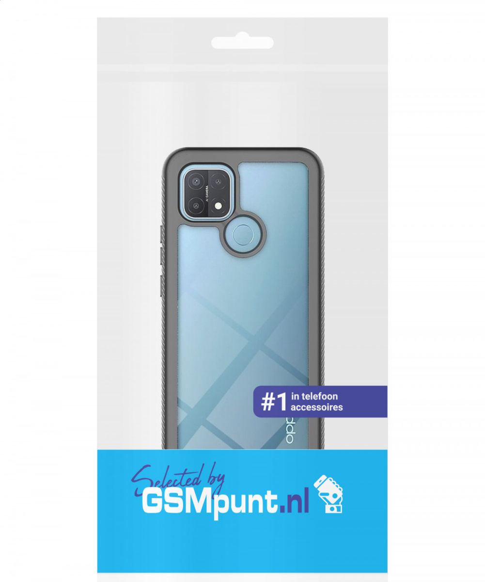 Oppo A15 Hoesje Full Protect 360° Cover Hybride Zwart afbeelding 8
