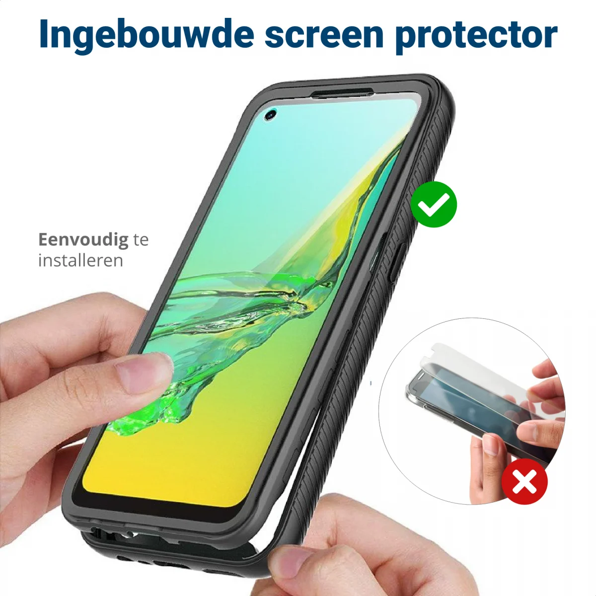 Oppo A53 / A53s Hoesje Full Protect 360° Cover Hybride Zwart afbeelding 5