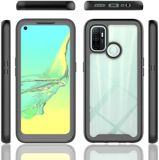 Oppo A53 / A53s Hoesje Full Protect 360° Cover Hybride Zwart afbeelding 7