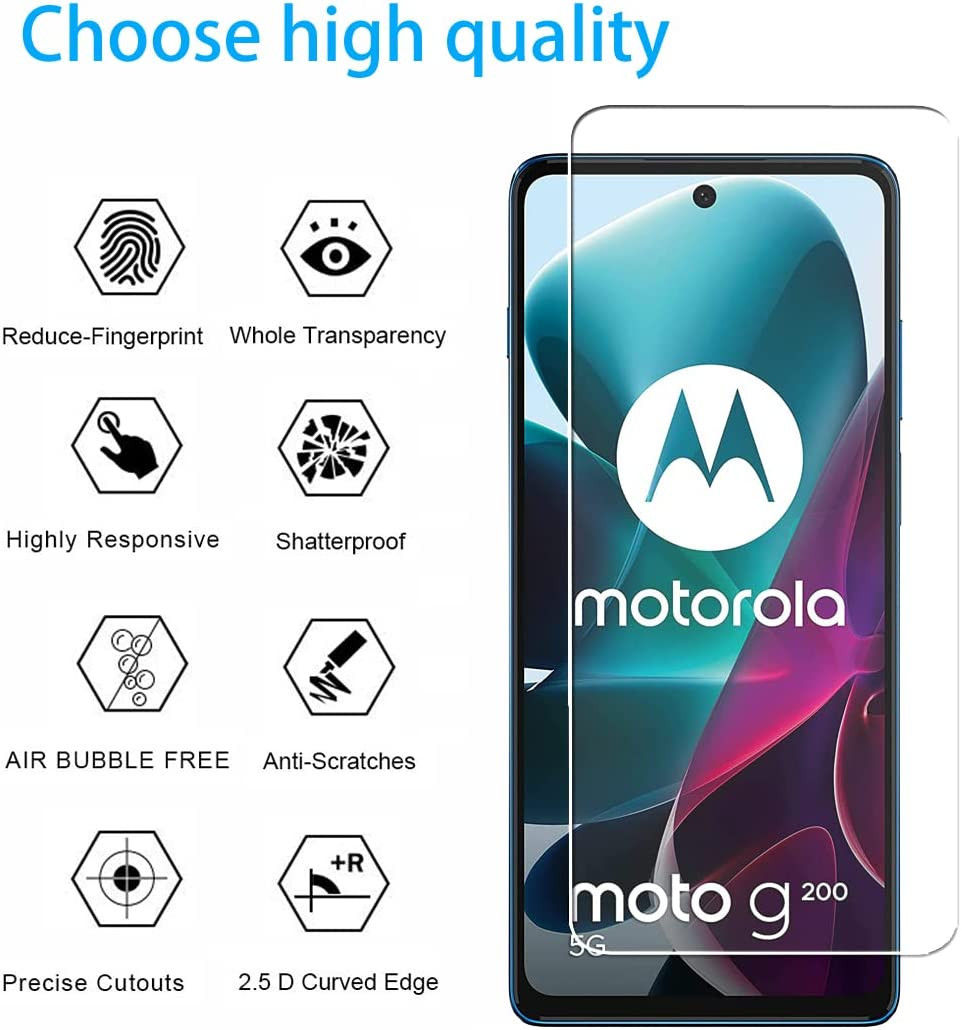 Motorola Moto G200 Screen Protector Display Folie Volledig Dekkend afbeelding 2