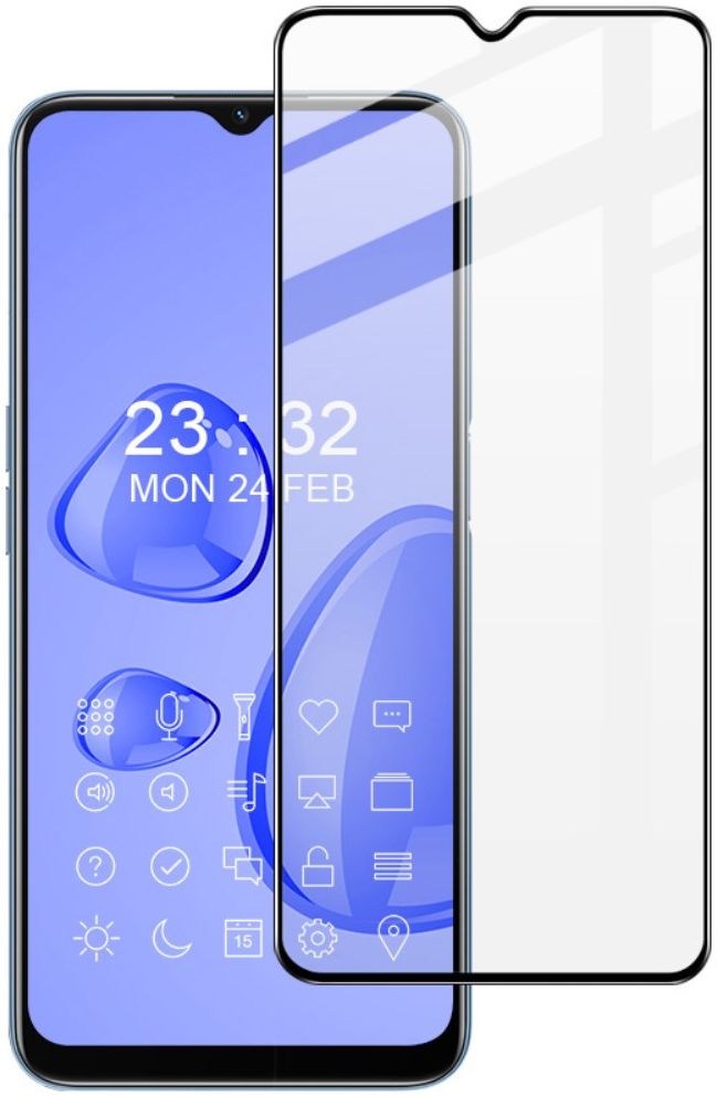 Oppo A16/A16s/A54s IMAK Volledig Dekkende Tempered Glass Zwart afbeelding 1