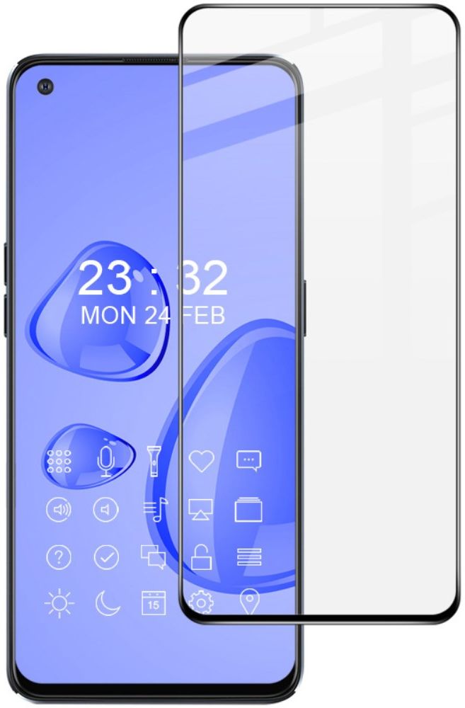 Oppo Reno 8 Lite IMAK Volledig Dekkende Tempered Glass Zwart afbeelding 1