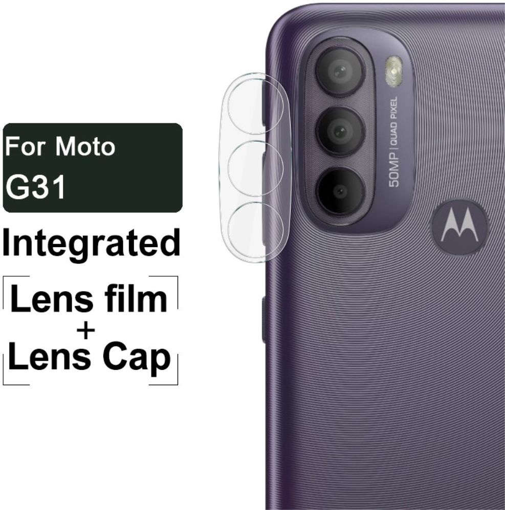 Imak Motorola Moto G31 / G41 Camera Lens Protector + Lens Cap Clear afbeelding 4