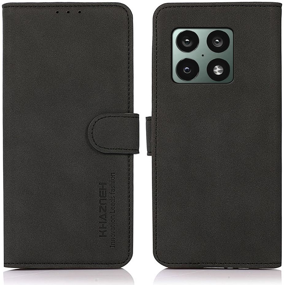 KHAZNEH OnePlus 10 Pro Hoesje Vintage Wallet Book Case Zwart afbeelding 2