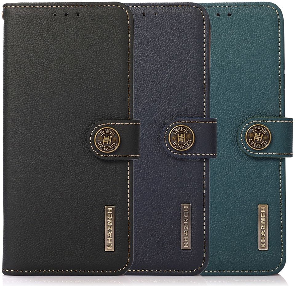 KHAZNEH OnePlus 10 Pro Hoesje RFID Book Case Echt Leer Zwart afbeelding 8