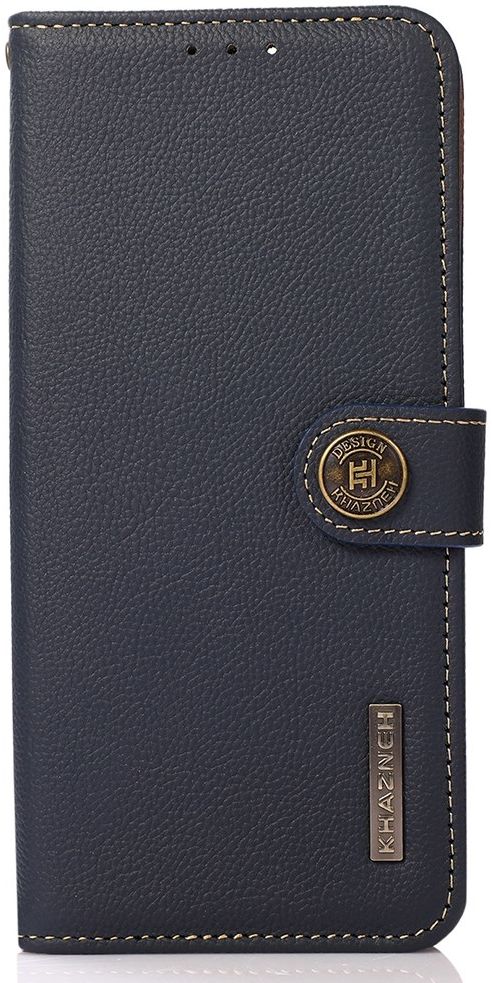 KHAZNEH OnePlus 10 Pro Hoesje RFID Book Case Echt Leer Blauw afbeelding 2