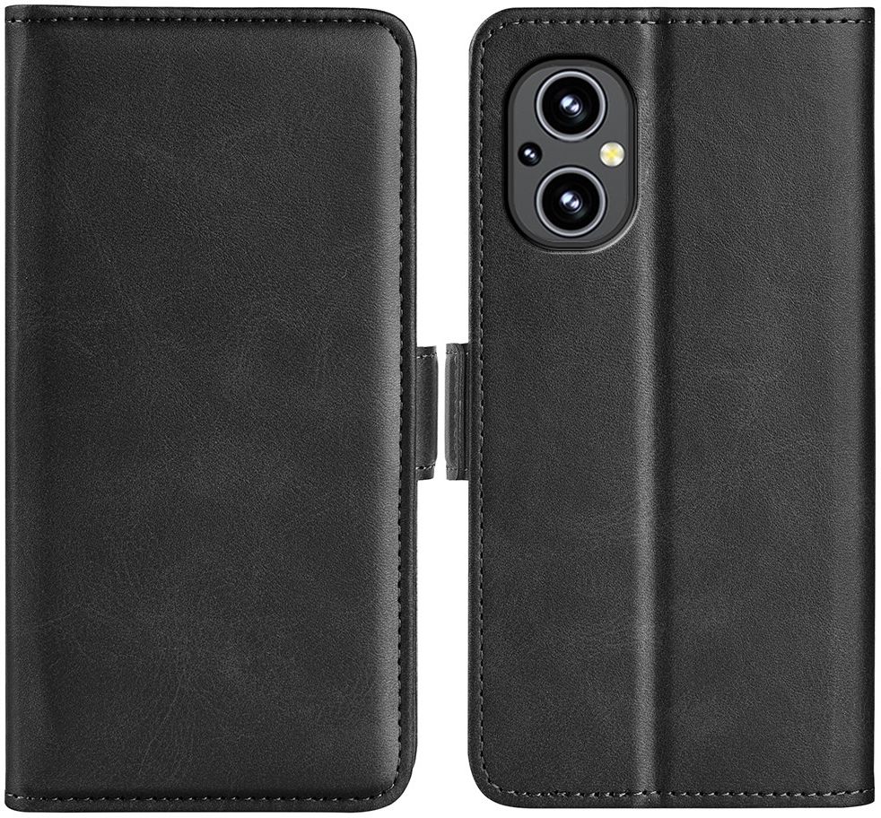 Oppo Reno 8 Lite Hoesje Portemonnee Book Case Kunstleer Zwart afbeelding 2