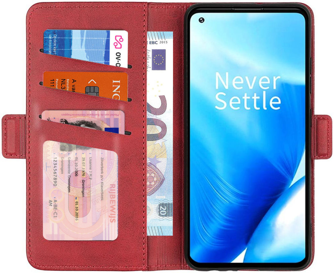 Oppo Reno 8 Lite Hoesje Portemonnee Book Case Kunstleer Rood afbeelding 1