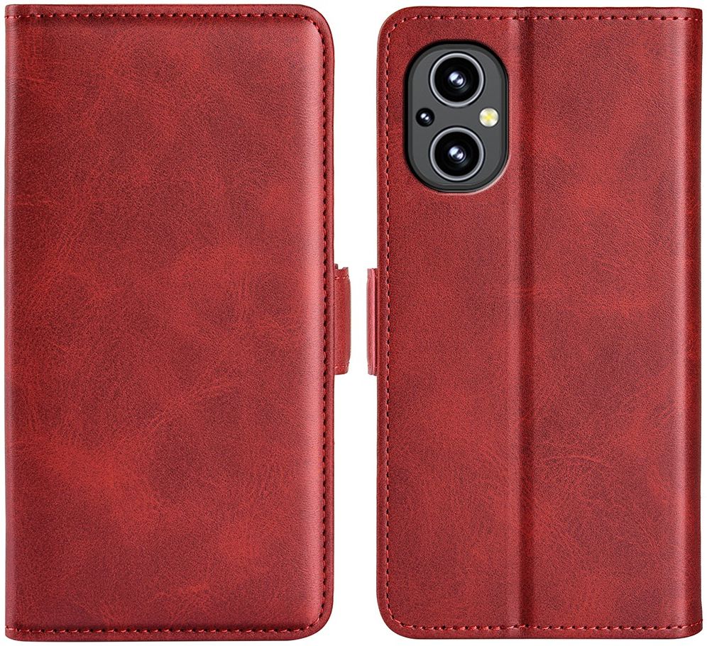 Oppo Reno 8 Lite Hoesje Portemonnee Book Case Kunstleer Rood afbeelding 2