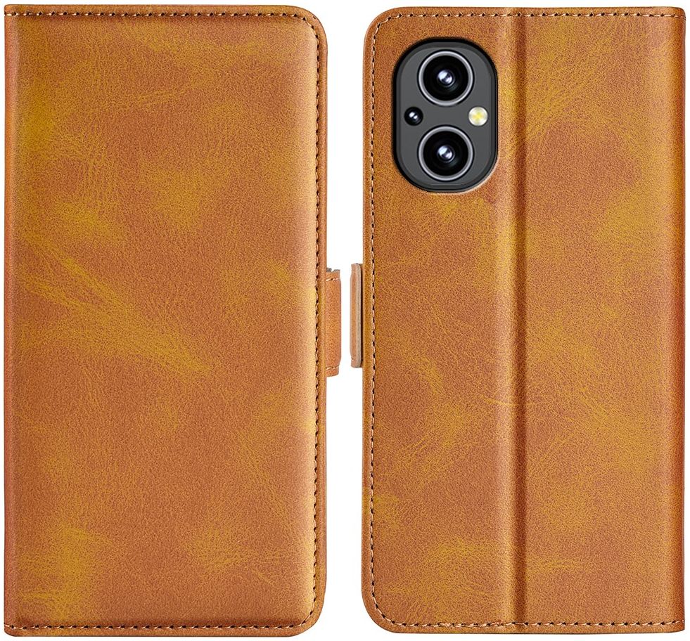 Oppo Reno 8 Lite Hoesje Portemonnee Book Case Kunstleer Bruin afbeelding 2