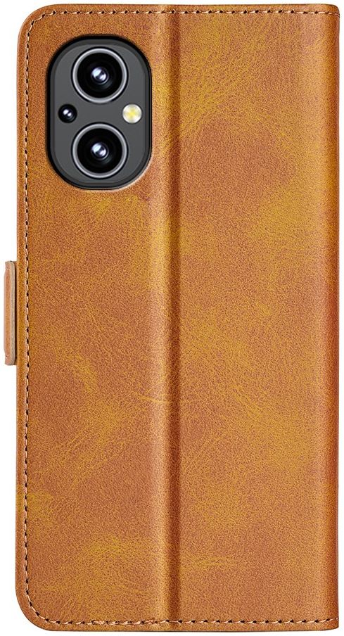 Oppo Reno 8 Lite Hoesje Portemonnee Book Case Kunstleer Bruin afbeelding 4