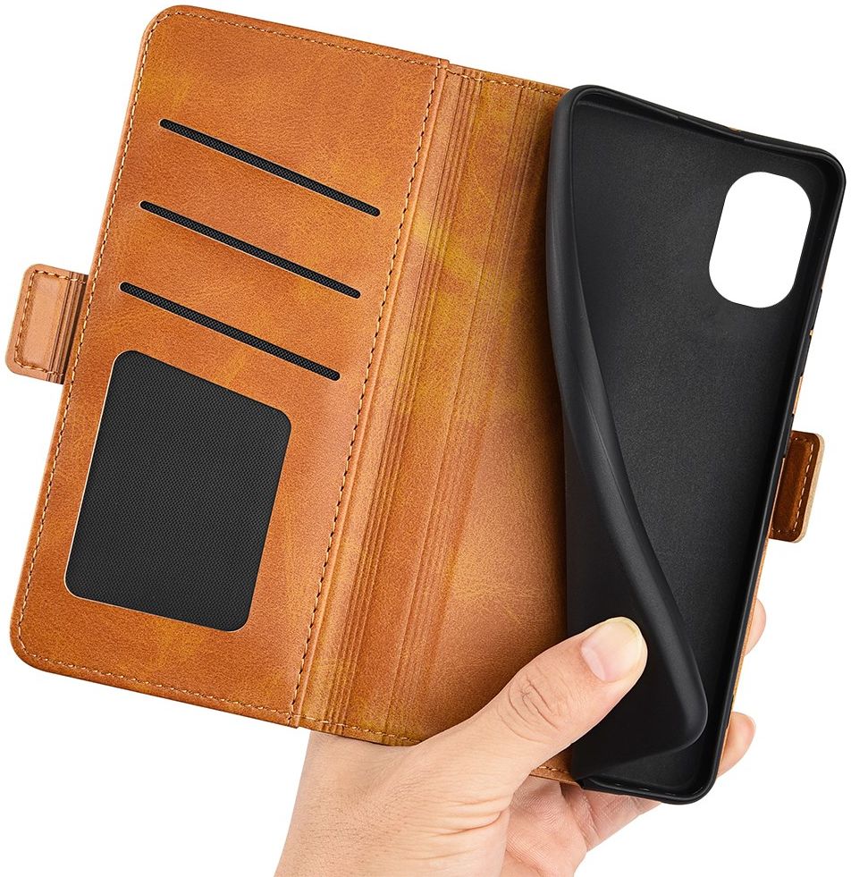Oppo Reno 8 Lite Hoesje Portemonnee Book Case Kunstleer Bruin afbeelding 6