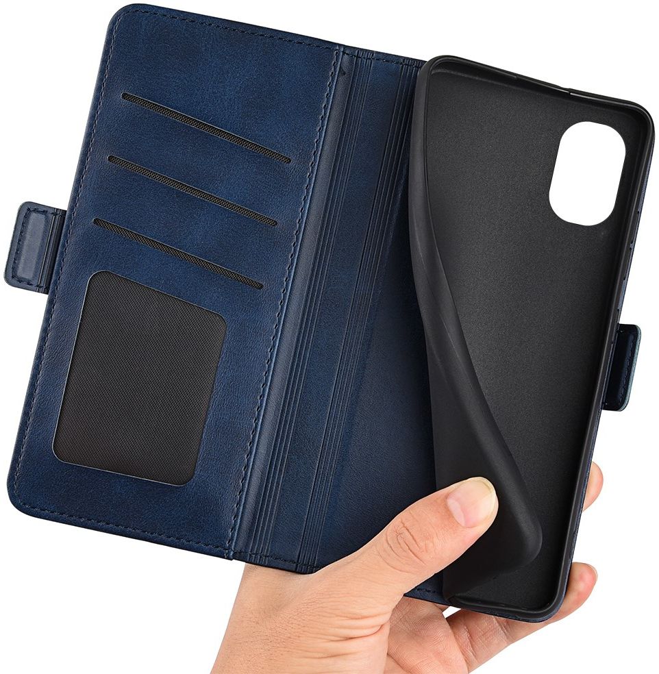 Oppo Reno 8 Lite Hoesje Portemonnee Book Case Kunstleer Blauw afbeelding 6
