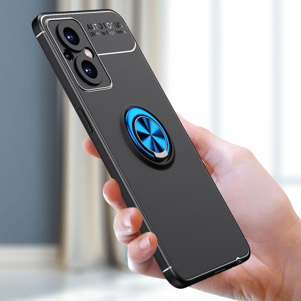 Oppo Reno 8 Lite Hoesje Magnetische Ring Kickstand Zwart afbeelding 9