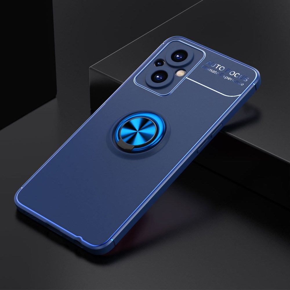 Oppo Reno 8 Lite Hoesje Magnetische Ring Kickstand Blauw afbeelding 2