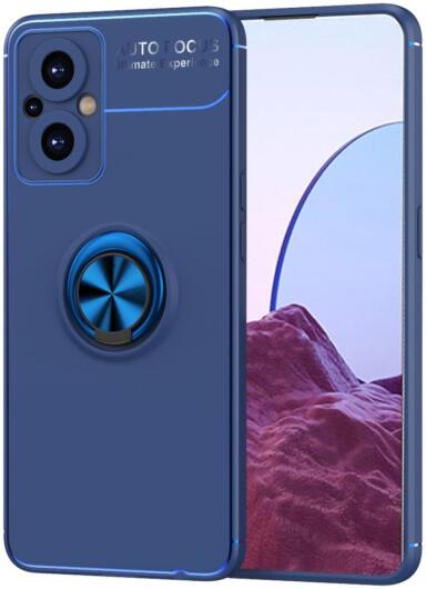 Oppo Reno 8 Lite Hoesje Magnetische Ring Kickstand Blauw afbeelding 1