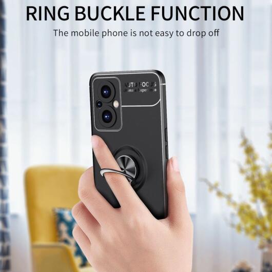 Oppo Reno 8 Lite Hoesje Magnetische Ring Kickstand Blauw afbeelding 3