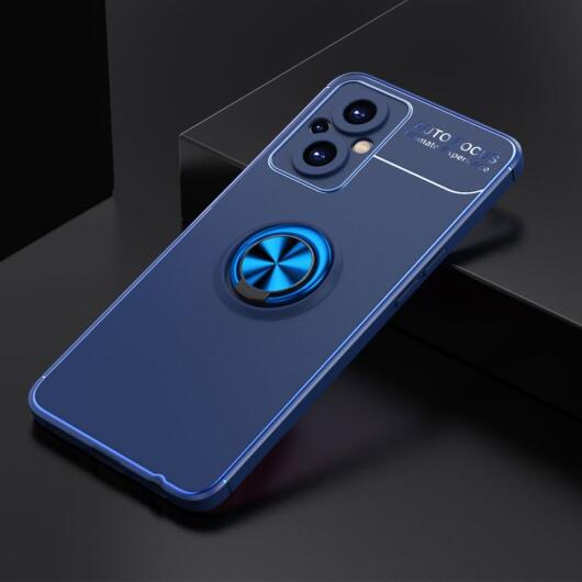 Oppo Reno 8 Lite Hoesje Magnetische Ring Kickstand Blauw afbeelding 2