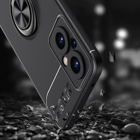 Oppo Reno 8 Lite Hoesje Magnetische Ring Kickstand Blauw afbeelding 7