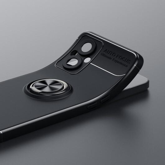 Oppo Reno 8 Lite Hoesje Magnetische Ring Kickstand Blauw afbeelding 8