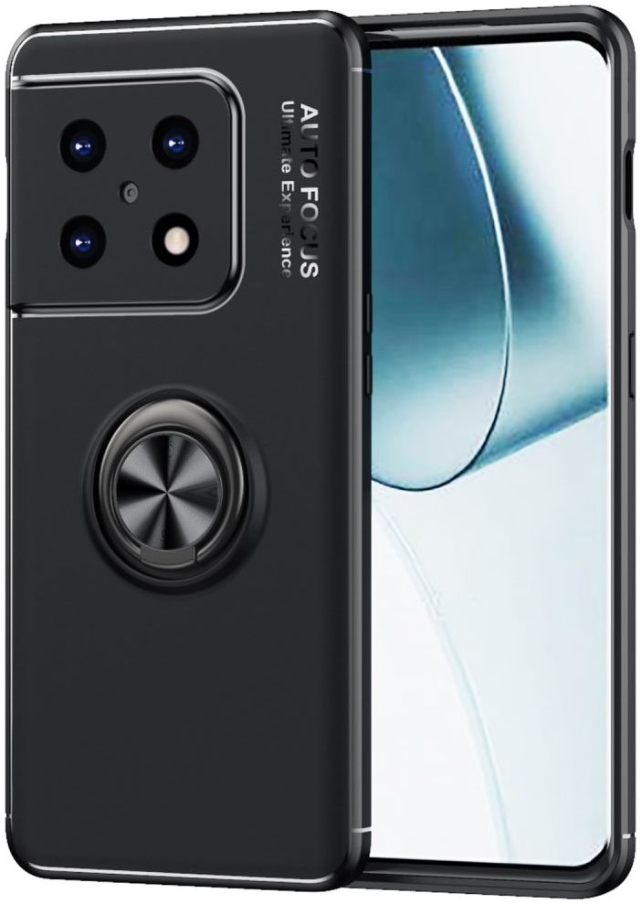Oneplus 10 Pro 5G Hoesje Magnetische Ring Kickstand Zwart afbeelding 1