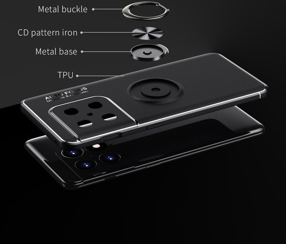 Oneplus 10 Pro 5G Hoesje Magnetische Ring Kickstand Zwart afbeelding 6
