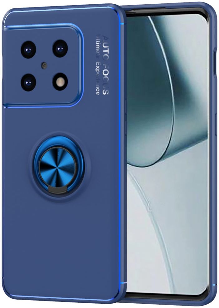 Oneplus 10 Pro 5G Hoesje Magnetische Ring Kickstand Blauw afbeelding 1