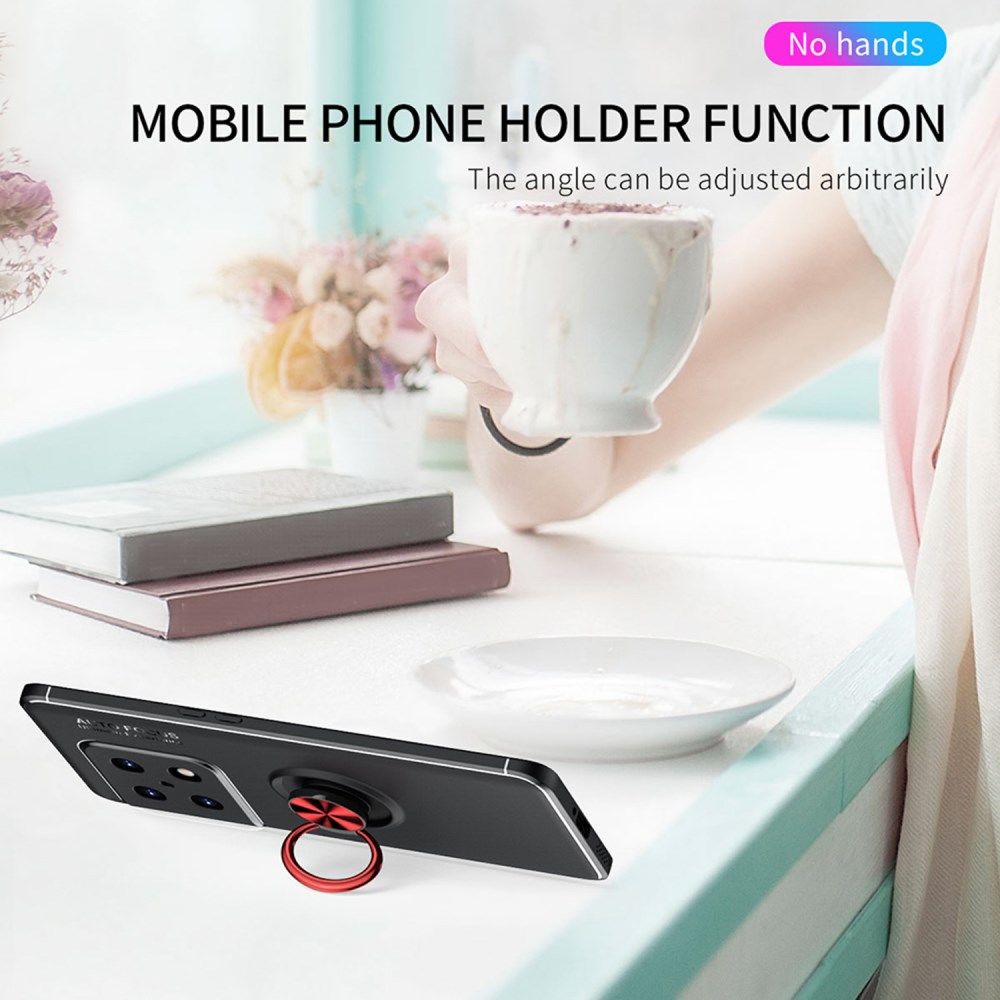 Oneplus 10 Pro 5G Hoesje Magnetische Ring Kickstand Blauw afbeelding 3