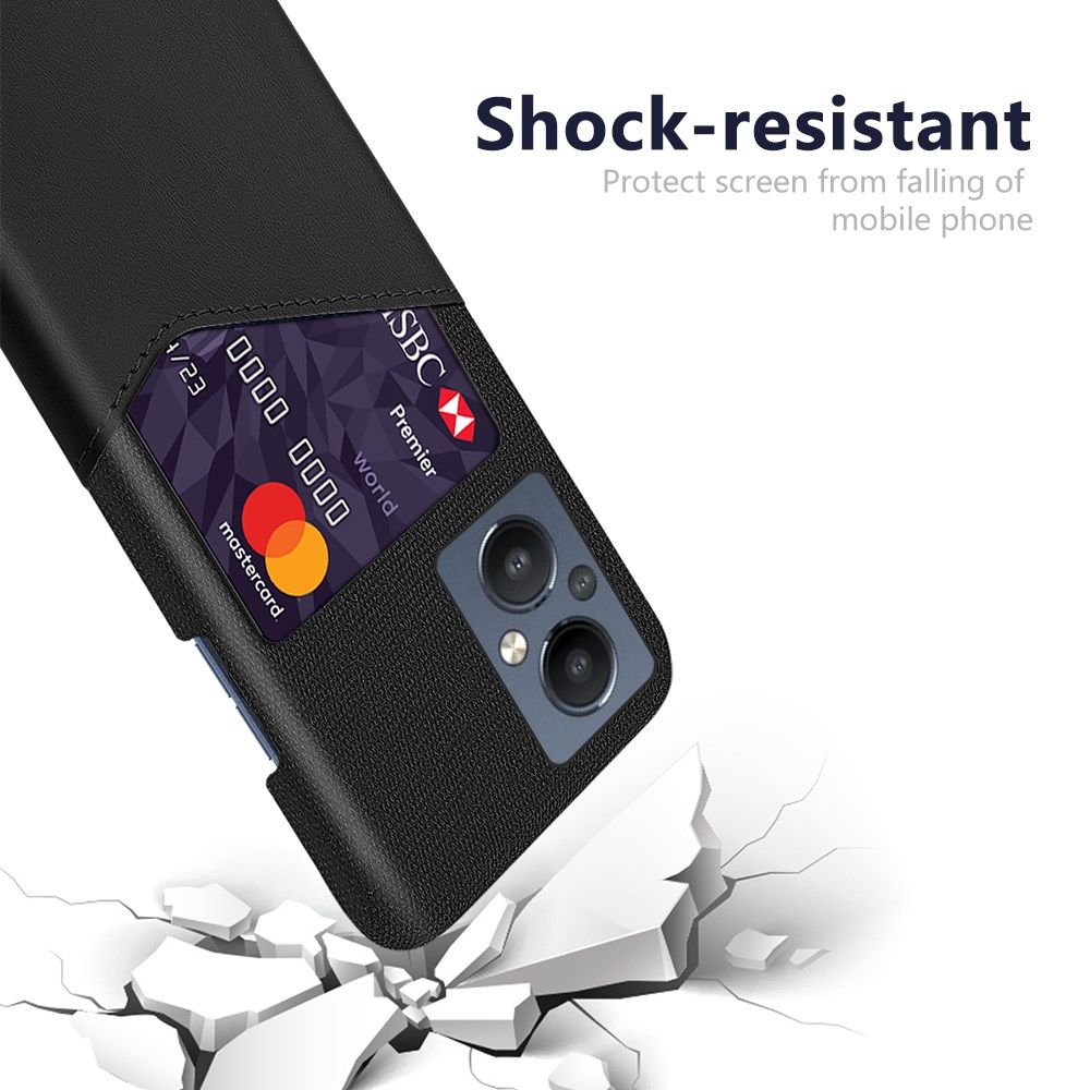 Oppo Reno 8 Lite Hoesje Back Cover met Kaarthouder Zwart afbeelding 4