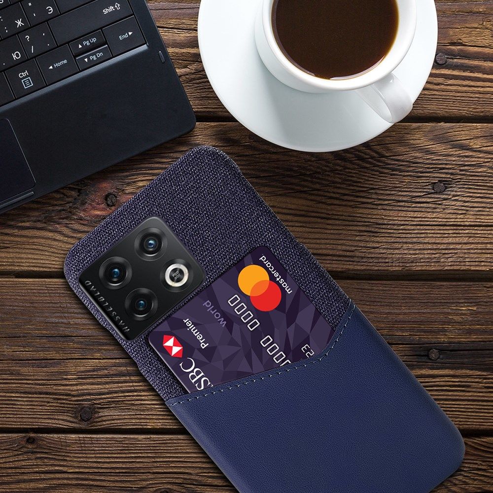 OnePlus 10 Pro Hoesje Back Cover met Kaarthouder Blauw afbeelding 4
