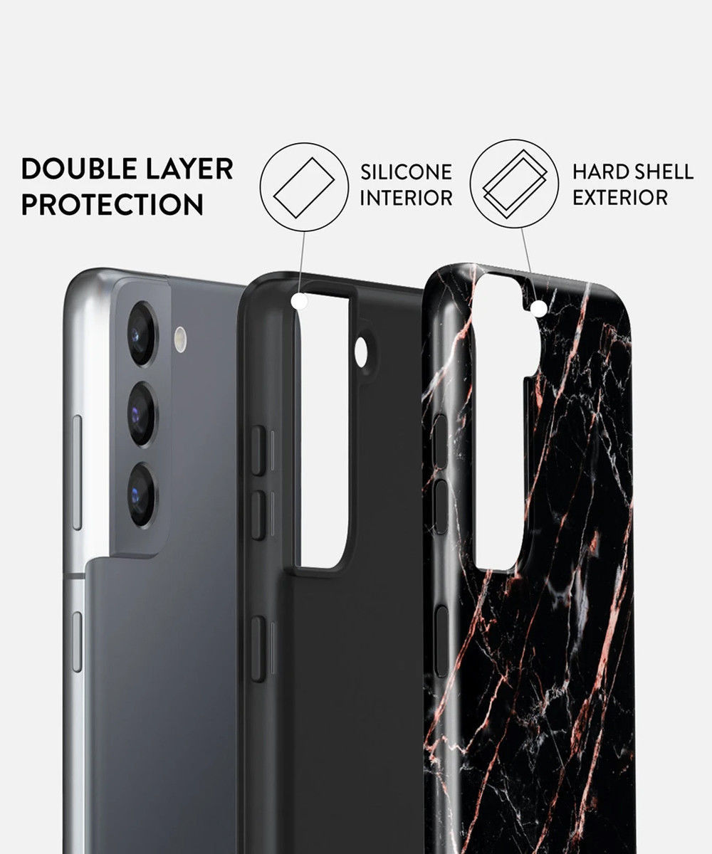Burga Tough Case Samsung Galaxy S22 Hoesje Rose Gold Marble afbeelding 4
