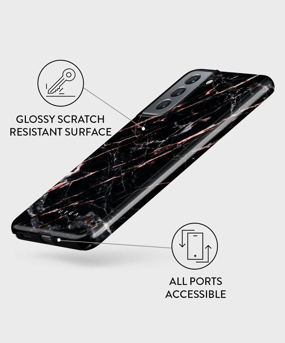 Burga Tough Case Samsung Galaxy S22 Hoesje Rose Gold Marble afbeelding 6