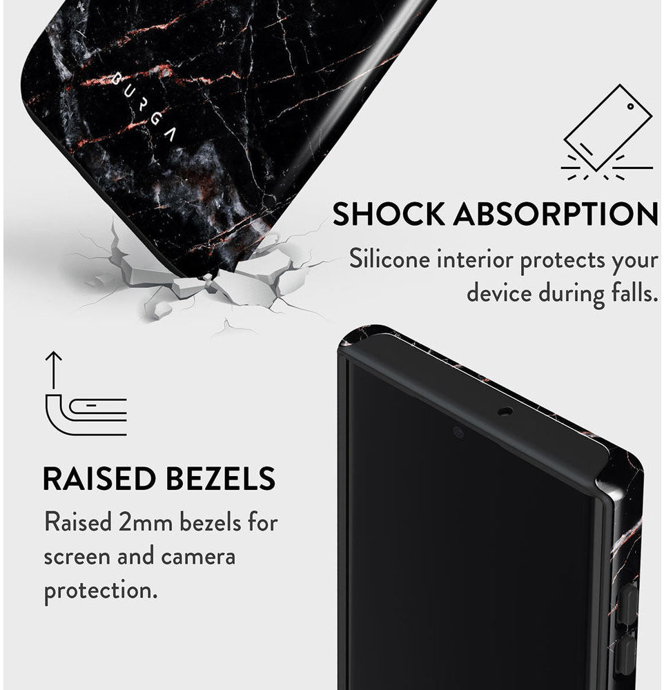 Burga Tough Case Samsung Galaxy S22 Ultra Hoesje Rose Gold Marble afbeelding 6