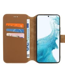 Minim 2-in-1 Samsung Galaxy S22 Hoesje Book Case en Back Cover Bruin