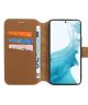 Minim 2-in-1 Samsung Galaxy S22 Hoesje Book Case en Back Cover Bruin